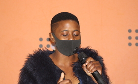 HAVE FAITH: Sizolwethu Maphanga gestures while making remarks as a Youth Representative during the International Youth Day.